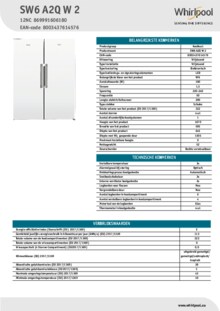 Instructie WHIRLPOOL koelkast SW6 A2Q W 2