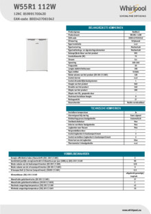 Instructie WHIRLPOOL koelkast W55R1 112W