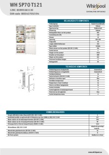 Instructie WHIRLPOOL koelkast inbouw WH SP70 T121