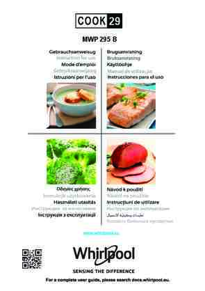 Instructie WHIRLPOOL magnetron inbouw MWSC 933 SB
