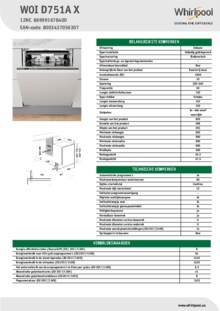 Instructie WHIRLPOOL vaatwasser W0I D751A X
