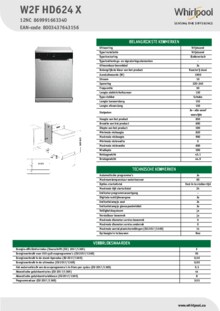 Instructie WHIRLPOOL vaatwasser W2F HD624 X