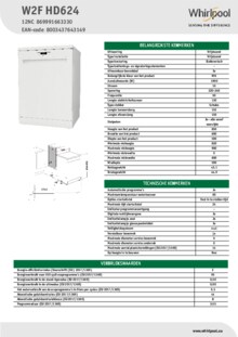Instructie WHIRLPOOL vaatwasser W2F HD624