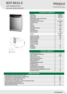 Instructie WHIRLPOOL vaatwasser W3F D634 X