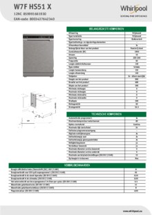 Instructie WHIRLPOOL vaatwasser W7F HS51