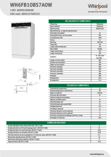 Instructie WHIRLPOOL vaatwasser WH6FB10BS7A0W
