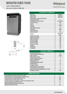 Instructie WHIRLPOOL vaatwasser WH6FB10BS7A0X
