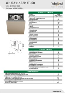Instructie WHIRLPOOL vaatwasser inbouw WH7IA15AM3LS0