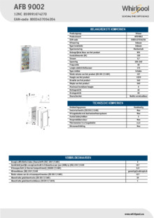 Instructie WHIRLPOOL vrieskast AFB 9002