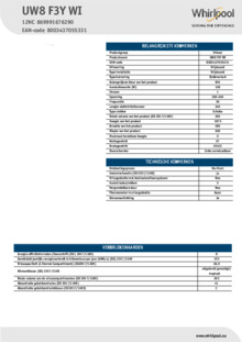 Instructie WHIRLPOOL vrieskast UW8 F3Y WI