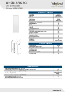 Instructie WHIRLPOOL vrieskast WHSD18F073C1