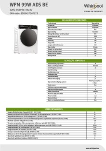 Instructie WHIRLPOOL wasmachine WPM 99W ADS BE