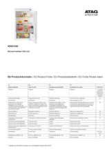 Instructie ATAG koelkast inbouw KD62102A