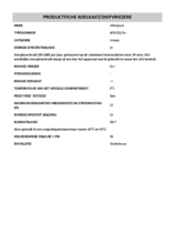 Instructie WHIRLPOOL vrieskast onderbouw AFB828/A+