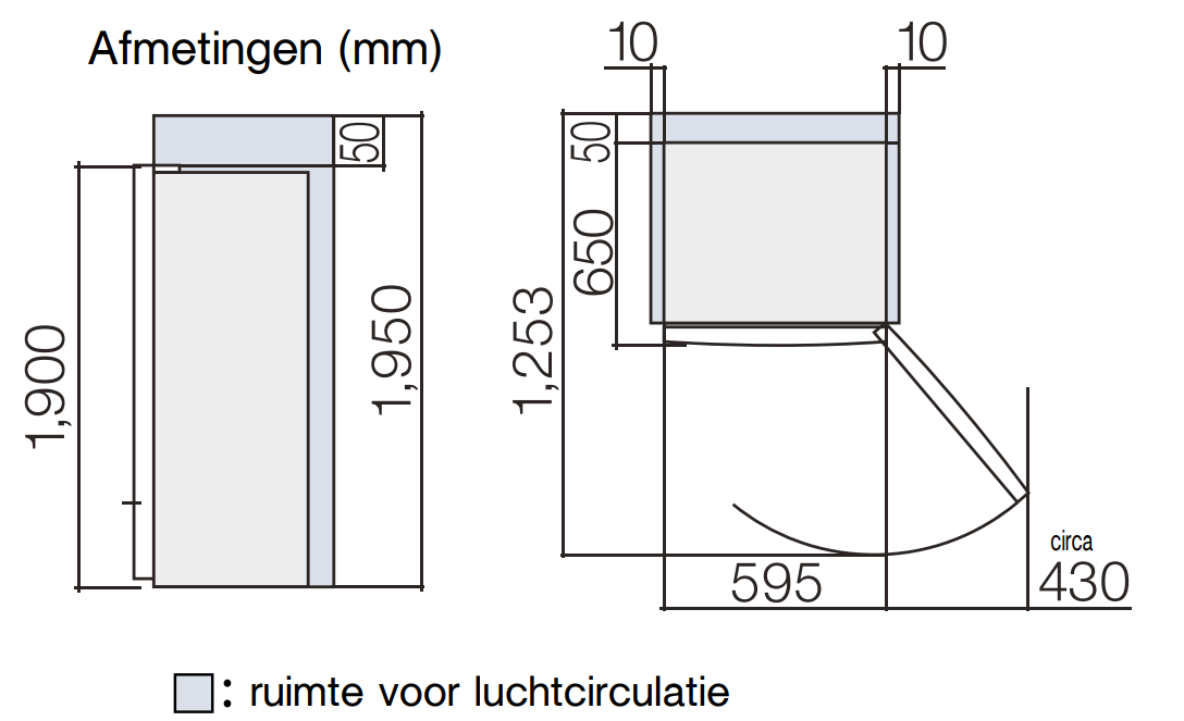 Maattekening HITACHI koelkast zwart glas R-BGX411PRU0 (GBK)