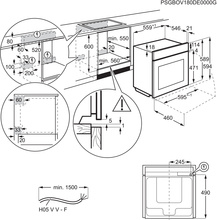 Maattekening AEG oven inbouw BPE742380M