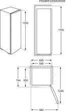 Maattekening AEG koelkast rvs-look RKB333E2DX