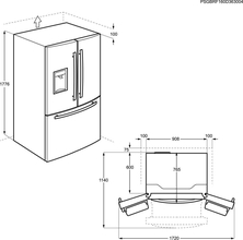 Maattekening AEG koelkast side-by-side Fresh Door rvs RMB86321NX