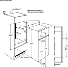 Maattekening AEG koelkast inbouw SDB41211AS