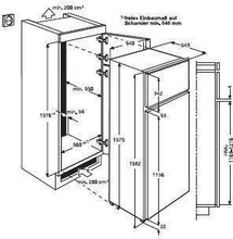 Maattekening AEG koelkast inbouw SDS51600S1