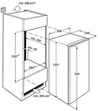 Maattekening AEG koelkast inbouw SKZ81200F0