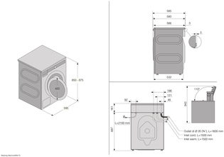 Maattekening ASKO wasmachine W6098X.W/3