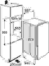 Maattekening ATAG koelkast inbouw KD63088A