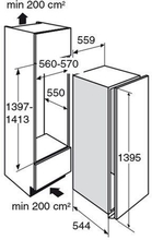 Maattekening ATAG koelkast inbouw KD80140BF