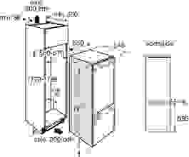 Maattekening ATAG koelkast inbouw KD80178DN