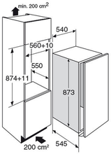 Maattekening ATAG koelkast inbouw KS31088A