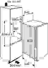 Maattekening ATAG koelkast inbouw KS33088A