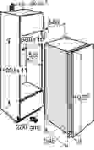 Maattekening ATAG koelkast inbouw KS33102B