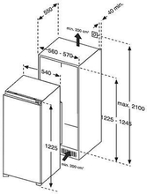 Maattekening BORETTI koelkast inbouw BRV123