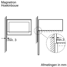 Maattekening BOSCH magnetron met grill inbouw BEL554MS0