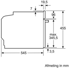 Maattekening BOSCH combi-magnetron inbouw CPA565GS0