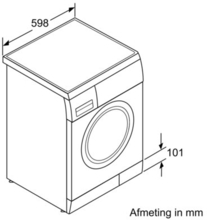 Maattekening BOSCH wasmachine WAE28266NL