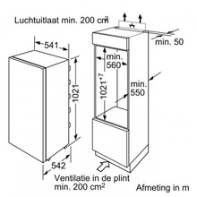 Maattekening CONSTRUCTA koelkast inbouw CK60305