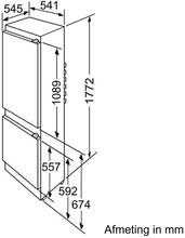 Maattekening CONSTRUCTA koelkast inbouw CK65743