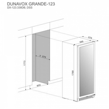 Afmetingen DUNAVOX wijnkoelkast inbouw rvs DX-123.338DSS