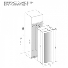 Afmetingen DUNAVOX wijnkoelkast inbouw zwart DAVG-114.288DB.TO