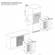 Afmetingen DUNAVOX wijnkoelkast inbouw zwart DAVG-32.80DB.TO