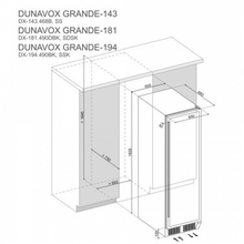 Afmetingen DUNAVOX wijnkoelkast rvs DX-181.490SDSK