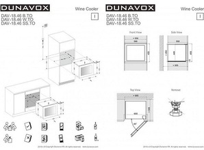 Maattekening DUNAVOX wijnkoelkast inbouw DAVG-18.46B.TO