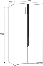 Maattekening ETNA side-by-side koelkast zwart AKV1178ZWA