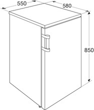 Maattekening ETNA koelkast tafelmodel KKV655WIT