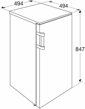 Maattekening ETNA koelkast tafelmodel KVV549WIT