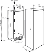 Maattekening INVENTUM koelkast inbouw IKK0881D