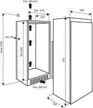 Maattekening INVENTUM koelkast inbouw K0880