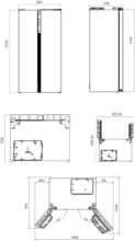 Maattekening INVENTUM side-by-side koelkast SKV1178B