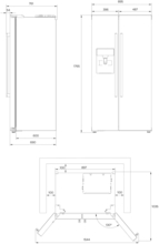 Maattekening INVENTUM side-by-side koelkast rvs SKV1782RI